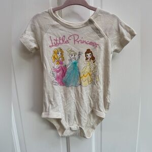 Disney Baby 18M Cream Little Princess Aurora, Belle & Cinderella Short Sleeve